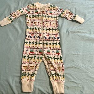 Hanna Anderson Elf - 2-way zip pajamas - size 6-12 months